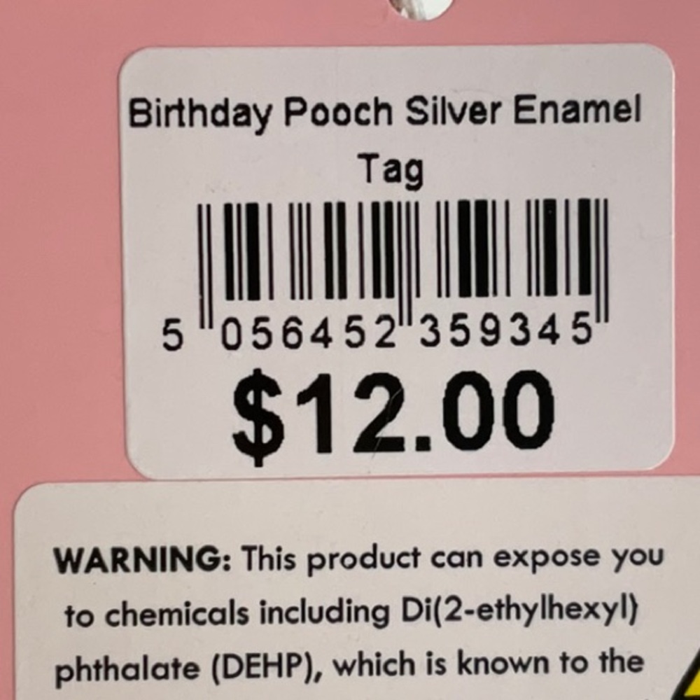 Today Is My Birthday Pooch Silver Enamel Tag Skinny Dip pet dog accessory charm - Picture 6 of 6